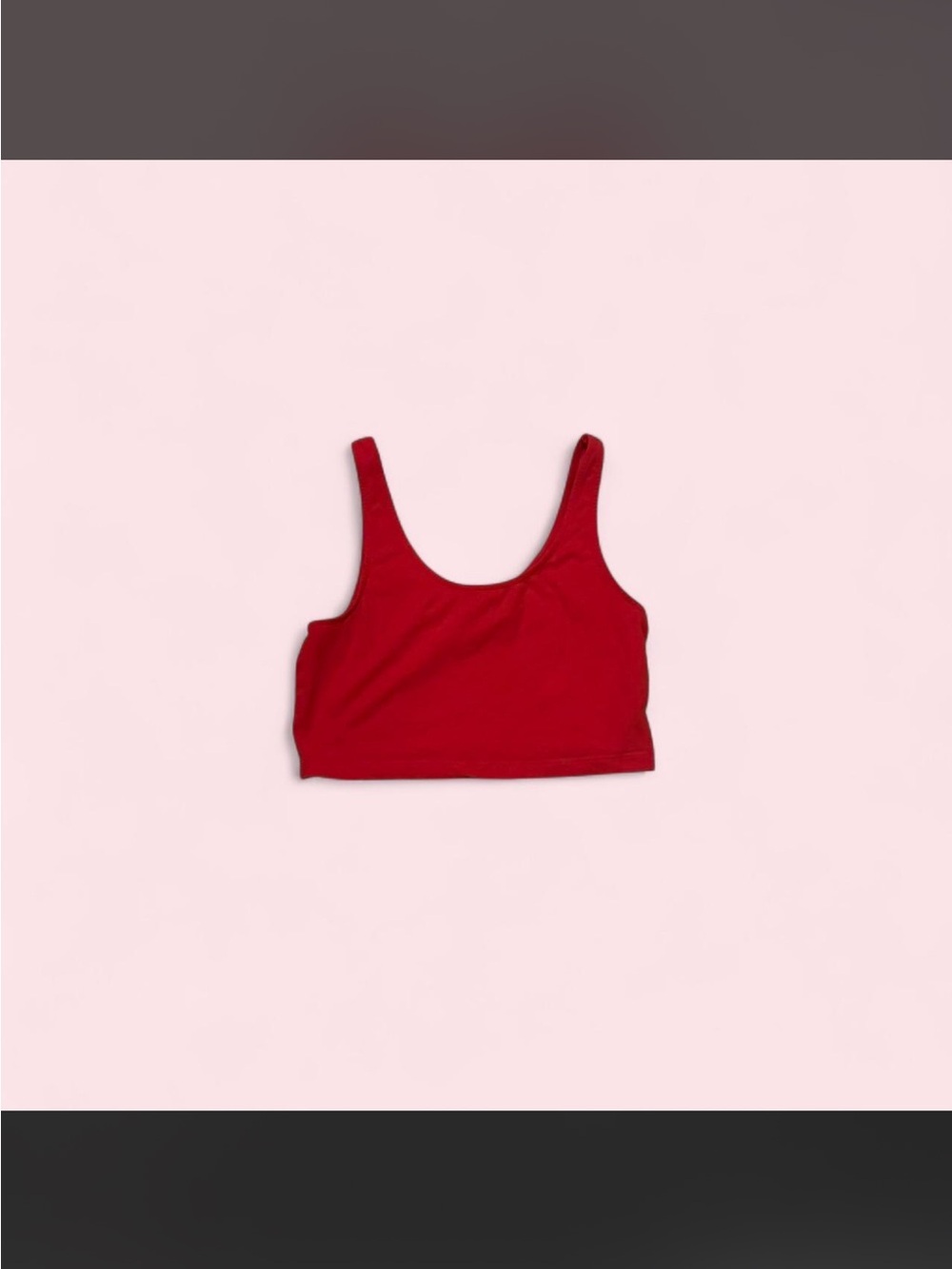 Red Scoop Neck Crop Tank Top